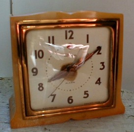 Antique Art Deco Clock, Electric Catalin Imp