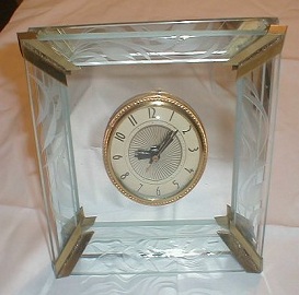 Art Deco Clock, Glass & Mirror