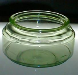 Art Deco Fishbowl, Vaseline Glass