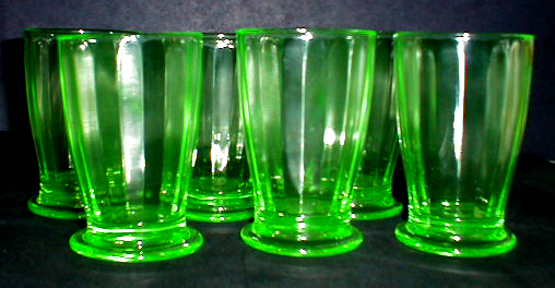 Green Vaseline 
      Glass Set