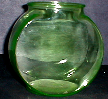 Green Vaseline 
      Glass Fish Bowl