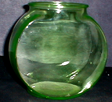 Green Vaseline 
      Glass Fish Bowl