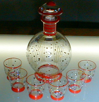 Antique Glass Cordial 
      Set