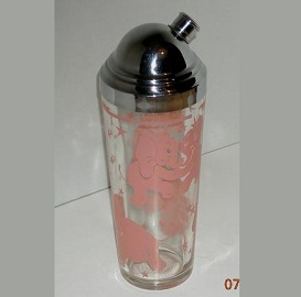 Antique glass cocktail shaker