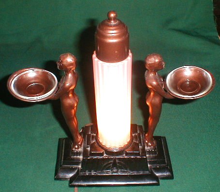 Art Deco Lamp, double nude