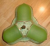 Green Triple Slip Shade Deco Light Fixture