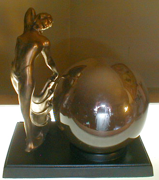 Art Deco Lamp,
     Semi Nude w/Mercury Shade