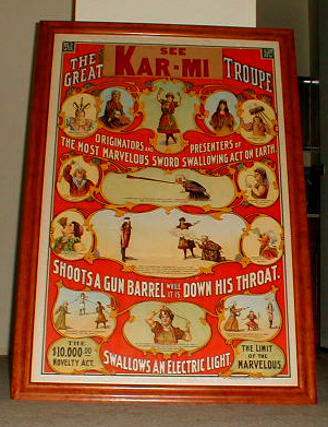 Vintage Magic Poster, Karmi Troupe Stone Litho