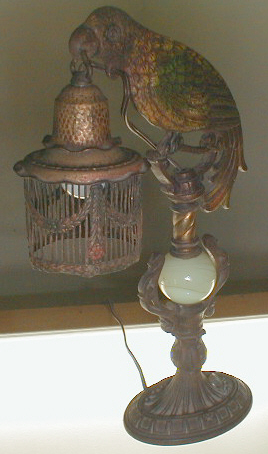 Art Deco Lamp,
     Parrot