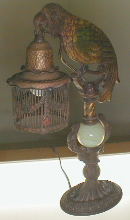 Art Deco Lamp,
     Parrot