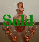 Pink Glass Decanter Set