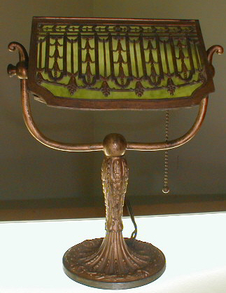 Art Deco Lamp,
     Slag Glass Desk
