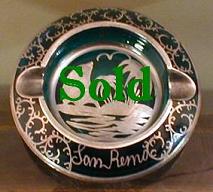 Blue Glass Ashtray