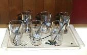 Deco glass/tray set