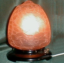Vintage Pink Crackle Glass Gillander Lamp