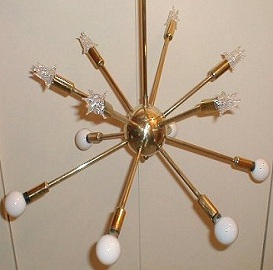 Vintage Art Deco Hanging Sputnik Lamp