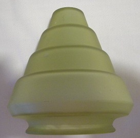 Antique Art Deco Glass Lamp Shade, stepped pyramid shape