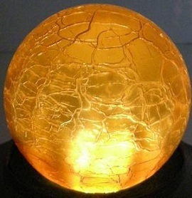 Antique mini Art Deco amber crackle glass lamp shade